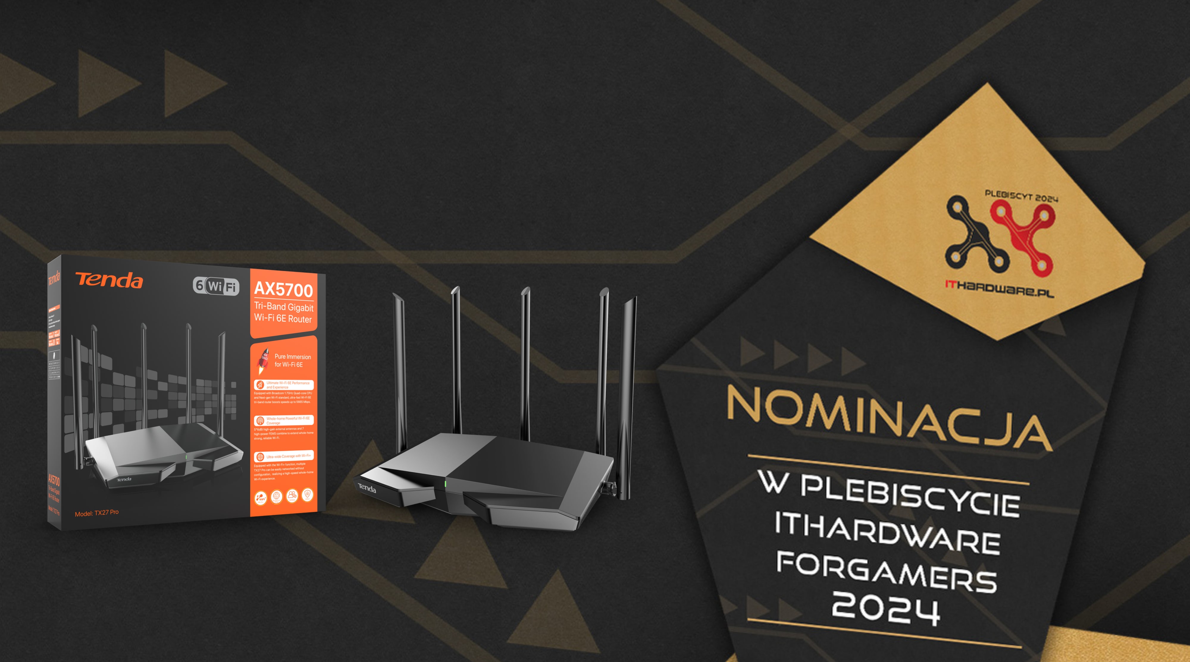 Tenda TX27 Pro nominacja w plebiscyscie ITHardware For Gamers 2024 kategoria routery