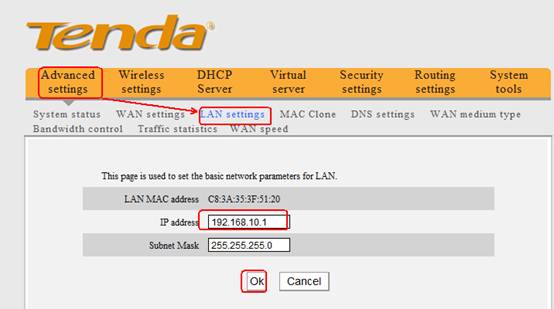 How to change the LAN address(B)-Tenda-All Better NetWorking